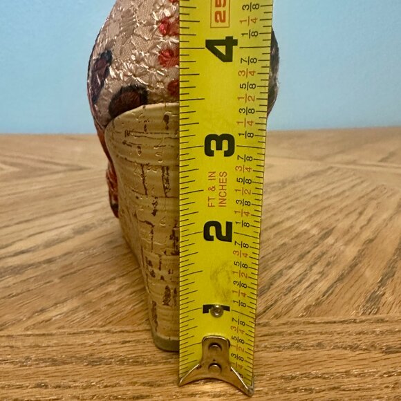 Faded Glory Open Toe Sandal Shoes Cork Wedge Heels Tie Dye Boho Size 8.5 M - Picture 10 of 10